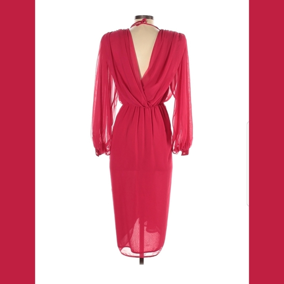 Wayne Clark Aline Marelle LS Cocktail Dress Sz 4 - Picture 2 of 5